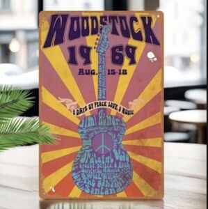 Woodstock 1969 Sign Retro Decor Game Room Gift Idea Gifts For Baby Boomers